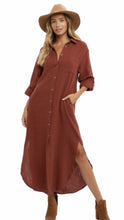 Load image into Gallery viewer, Long Guaze Shirt Dress
