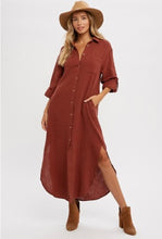 Load image into Gallery viewer, Long Guaze Shirt Dress
