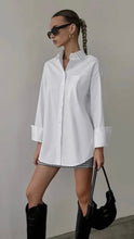 Load image into Gallery viewer, Crisp Lapel/Large Cuff White Button Down
