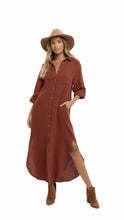 Load image into Gallery viewer, Long Guaze Shirt Dress
