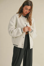 Load image into Gallery viewer, White Bomber Jacket
