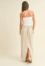 Load image into Gallery viewer, Strapless  Linen Dress with Ribbed Top
