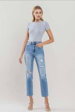 Load image into Gallery viewer, Stretch Distressed Mom Jeans
