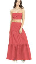 Load image into Gallery viewer, Coral Crop Skirt Set
