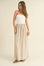 Load image into Gallery viewer, Strapless  Linen Dress with Ribbed Top
