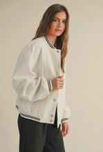 Load image into Gallery viewer, White Bomber Jacket
