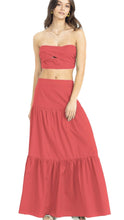 Load image into Gallery viewer, Coral Crop Skirt Set
