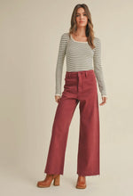 Load image into Gallery viewer, Straight Wide Leg Wine Pants

