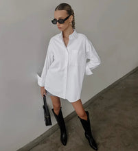 Load image into Gallery viewer, Crisp Lapel/Large Cuff White Button Down
