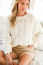 Load image into Gallery viewer, Cream Cable Sweater
