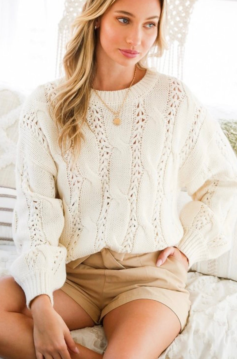 Cream Cable Sweater