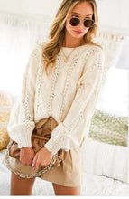 Load image into Gallery viewer, Cream Cable Sweater

