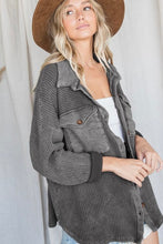 Load image into Gallery viewer, Vintage Wash Waffle Knit Shacket
